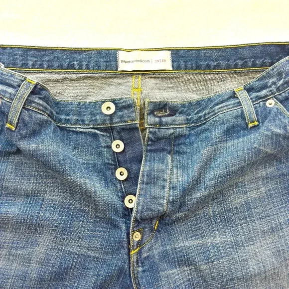 Paper Denim & Cloth Med Wash Boyfriend Style Straight Leg Lowrise Jeans Size 36 - Picture 10 of 15